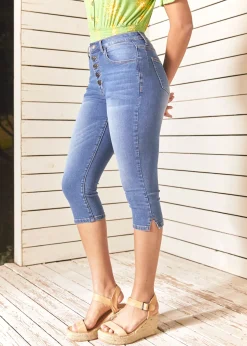 In the Garden Clam Digger Jeans Faded Sky Medium Wash