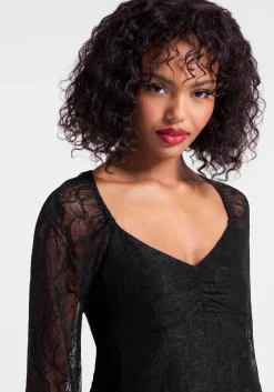 ModCloth In The Groove Lace Top Black Discount