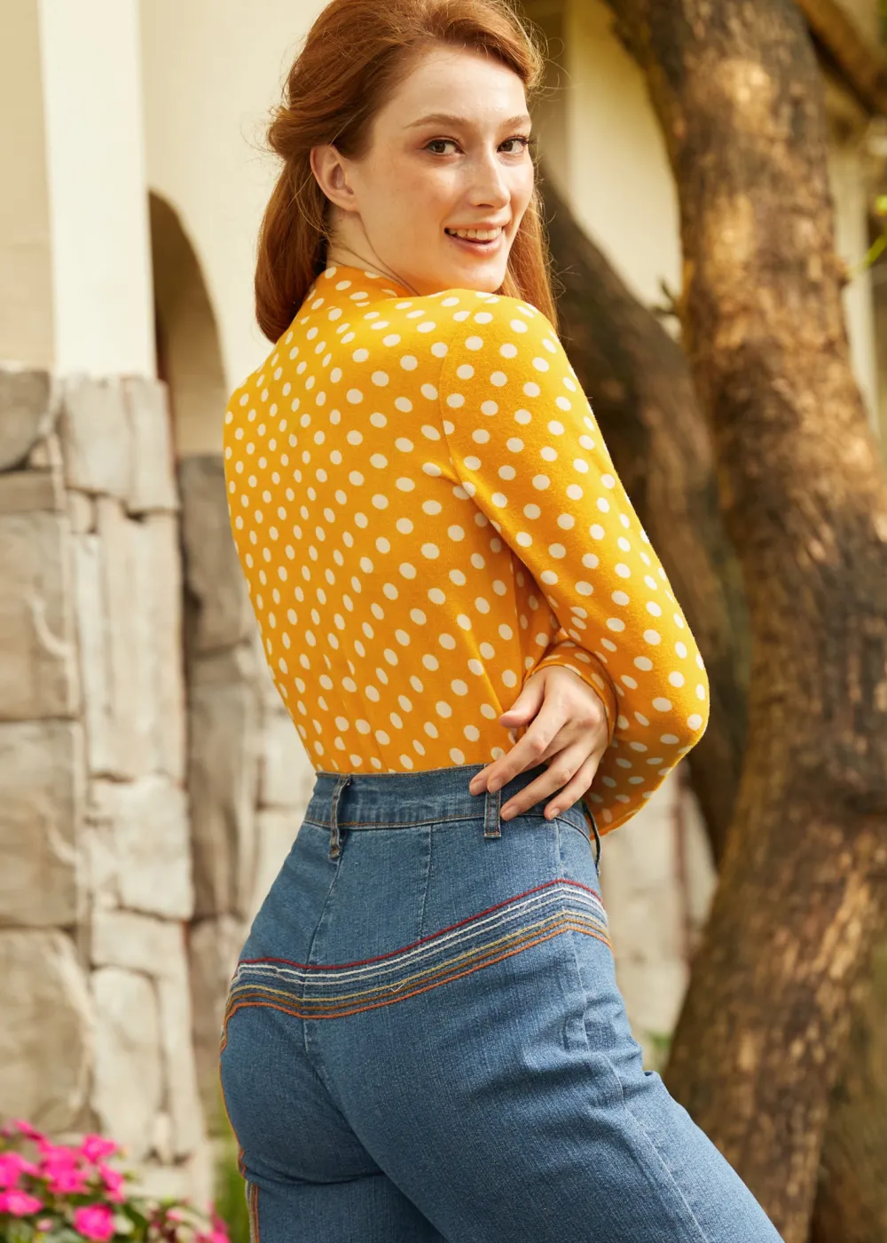 In the Limelight Long Sleeve Top Dijon Discount