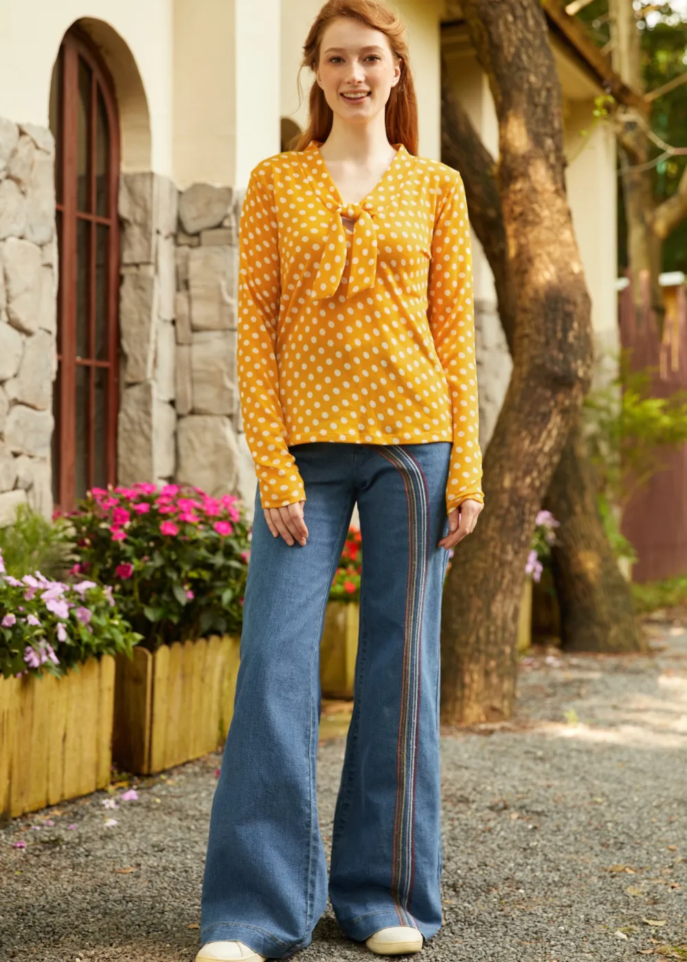 In the Limelight Long Sleeve Top Dijon Discount