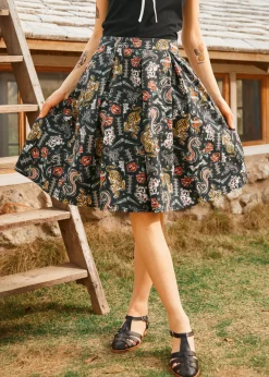 Inked & Iconic Skirt Black Tatoo Print Sale