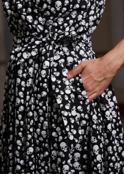 Instant Energy Faux-Wrap Dress Twilight Skull Sale