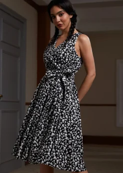 Instant Energy Faux-Wrap Dress Twilight Skull Sale