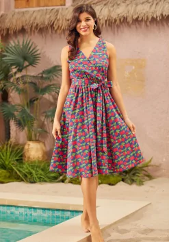 BTC Instant Energy Faux-Wrap Dress Apple