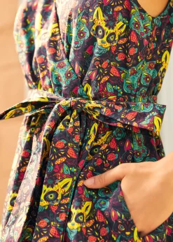 Instant Energy Faux-Wrap Dress Spirit Critters Hot