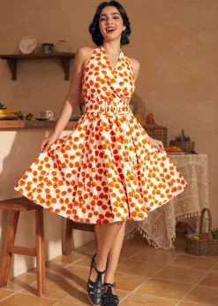 Instant Energy Faux-Wrap Halter Dress Papaver Hot