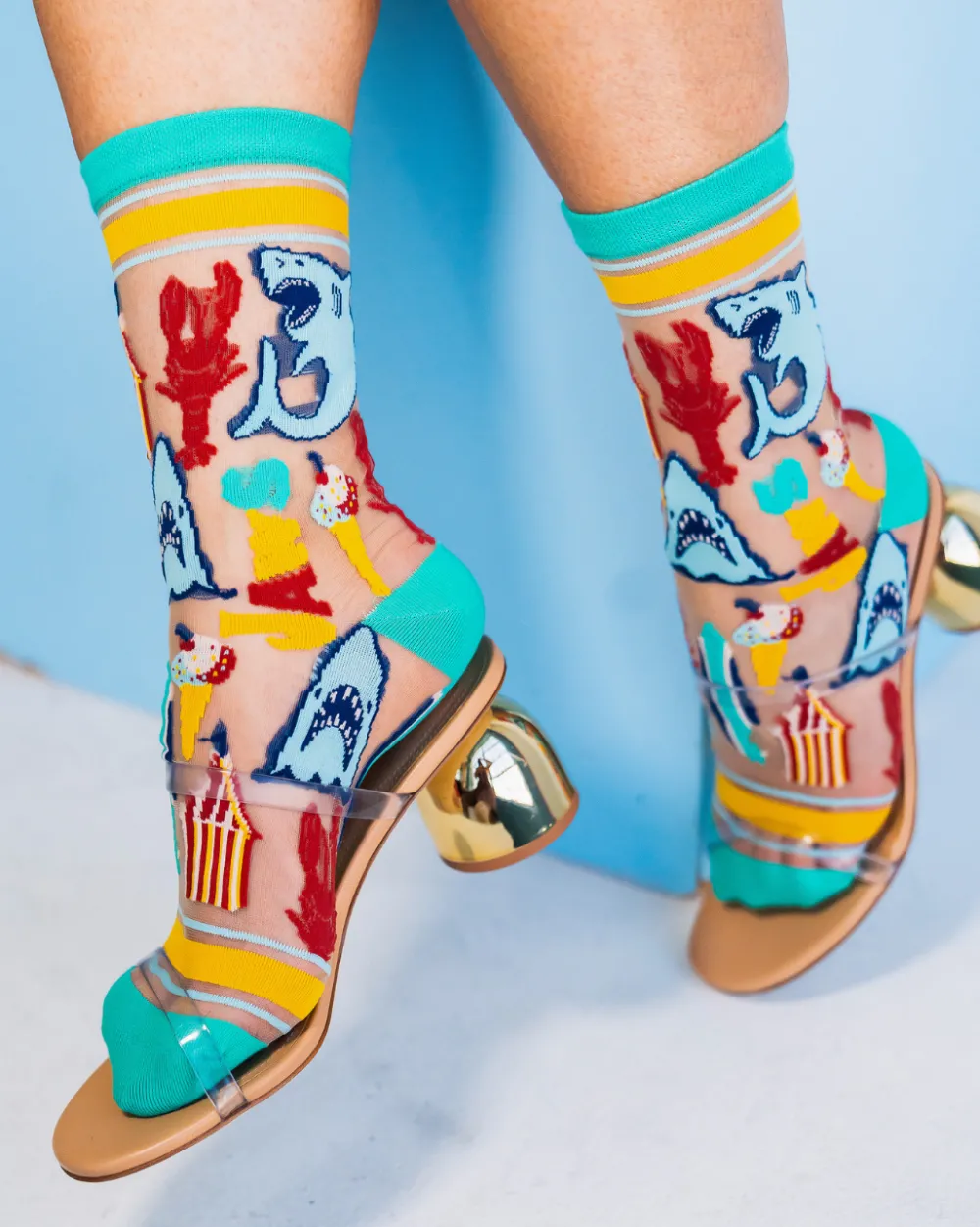 JAWS 50th Anniversary Sheer Crew Sock New