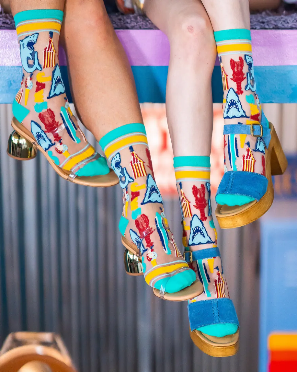 JAWS 50th Anniversary Sheer Crew Sock New