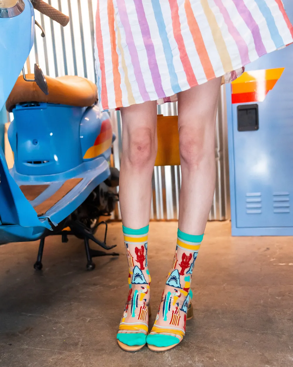 JAWS 50th Anniversary Sheer Crew Sock New