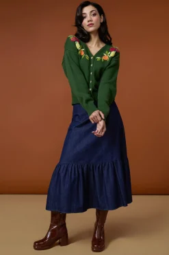 Kara Denim Midi Skirt New