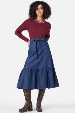 Kara Denim Midi Skirt New