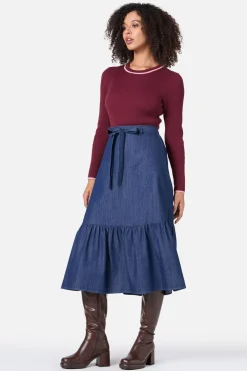 Kara Denim Midi Skirt New