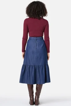 Kara Denim Midi Skirt New