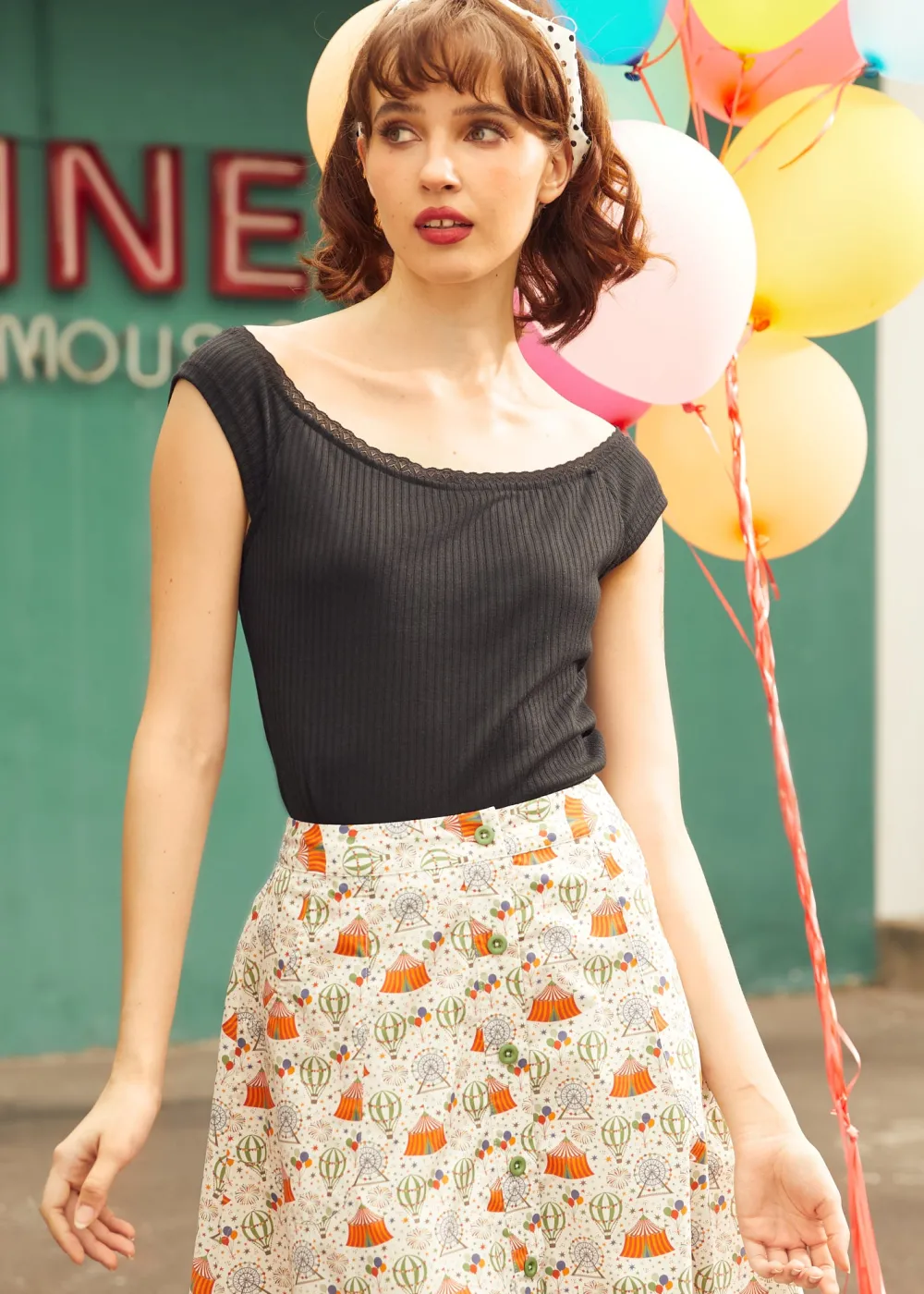 Lace by Day Marilyn Neck Tee Black Outlet