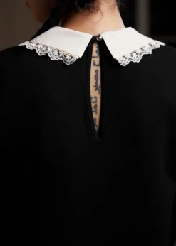 BTC Laced Leaf Shift Dress Bewitching Black New