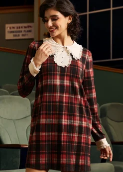 Laced Leaf Shift Dress Cranberry Bliss Outlet