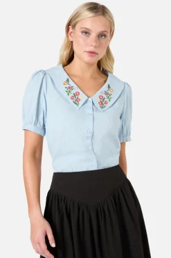 Lattice Embroidered Blouse Clearance