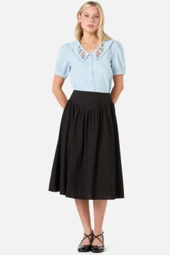 Lattice Embroidered Blouse Clearance