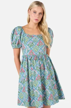 Lattice Floral Mini Dress Best