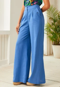 BTC Lazy Afternoon Wide Leg Pants Denim Blue