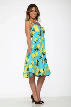 Orchid Bloom Clothing Lemon Print Swing Dress Discount