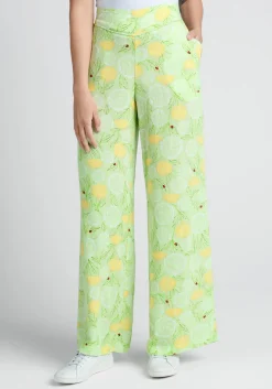 ModCloth Light Of Day Wide-Leg Pants Dandy Floral Mint Best