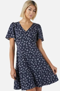 Lila Ditsy Mini Dress New