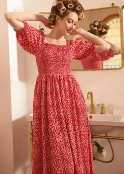 BTC Lilting Love Short Sleeve Babydoll Dress Ruby Fizz Sale