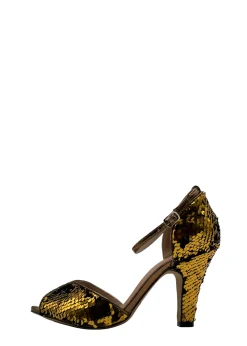 Lola Festive Sequin Heels GOLD Discount