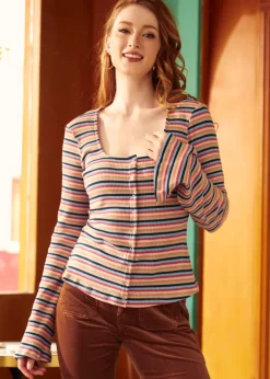 BTC Lost in Love Bell Sleeve Top Denim Dash Online