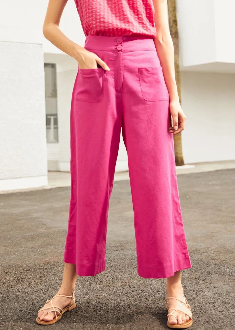 Lover & Mariner Crop Pants Magenta Discount