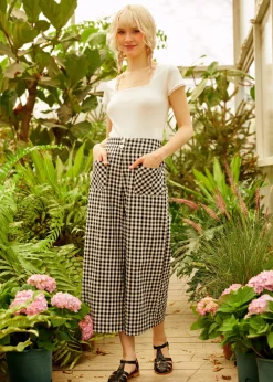 Lover & Mariner Crop Pants Black Gingham Clearance