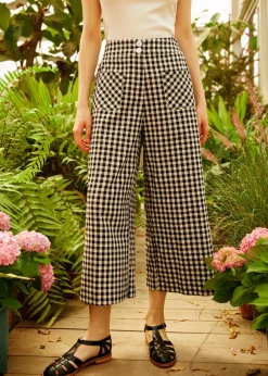 Lover & Mariner Crop Pants Black Gingham Clearance