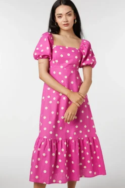 Dangerfield US Lucy Polka Dot Midi Dress Online