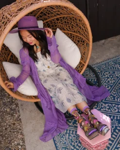 Magic Mushrooms Black Sheer Crew Sock Discount