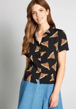 Dangerfield Making That Fairy Bread Button-Up Top Black Toast Discount