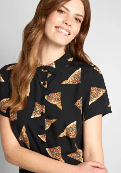 Dangerfield Making That Fairy Bread Button-Up Top Black Toast Discount