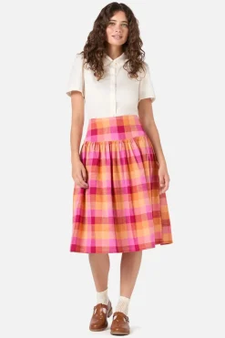 Maxine Check Midi Skirt Outlet