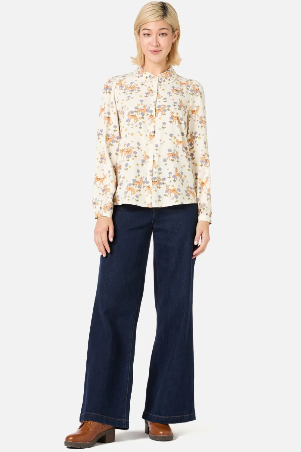Meadow Deer Long Sleeve Blouse Best