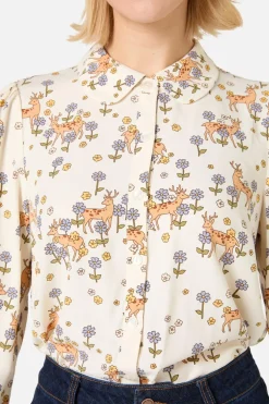 Meadow Deer Long Sleeve Blouse Best