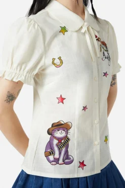 Dangerfield US Meowdy Badge Blouse Online