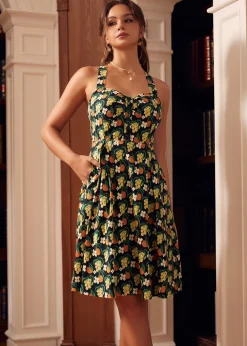 BTC Midnight Garden Mini Dress Black Floral Hot