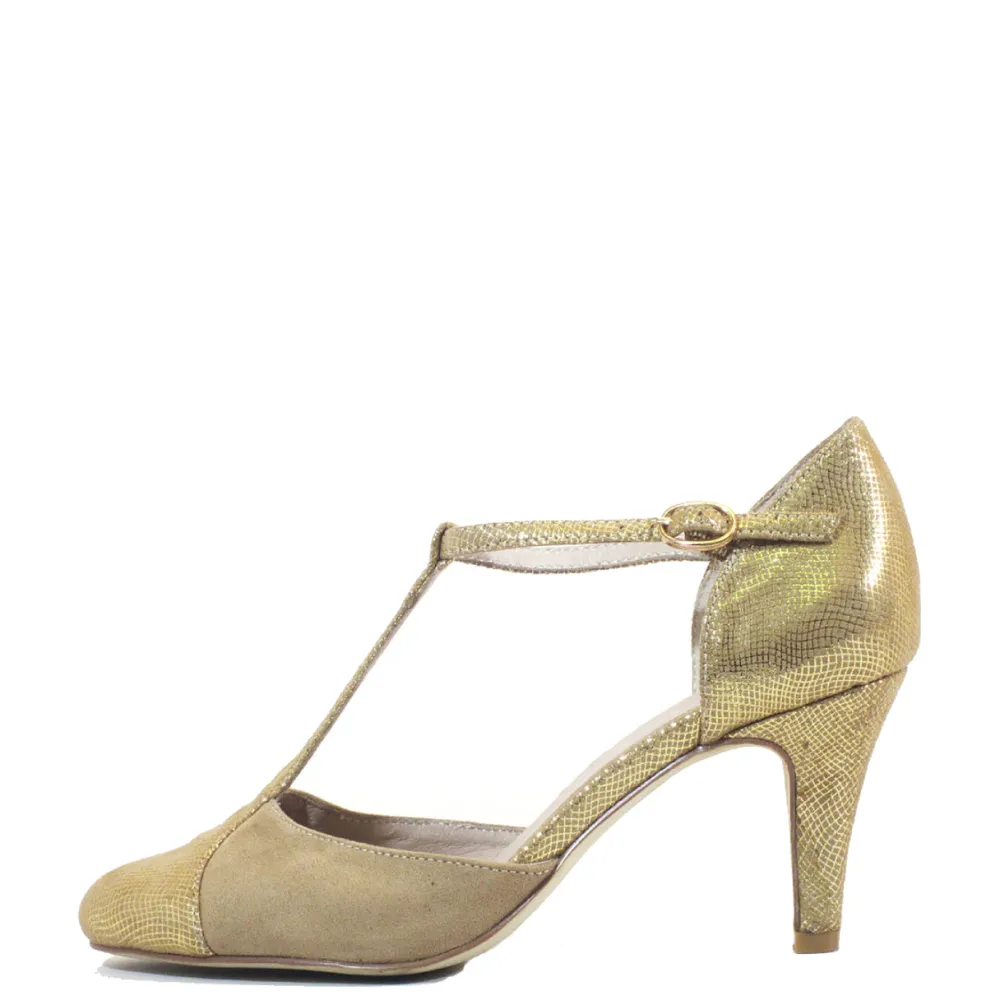 Mimosa T-Strap Heels GOLD Discount