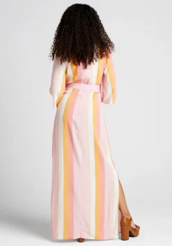 Collectif ModCloth x Sorbet Soiree Maxi Dress Pink Stripes