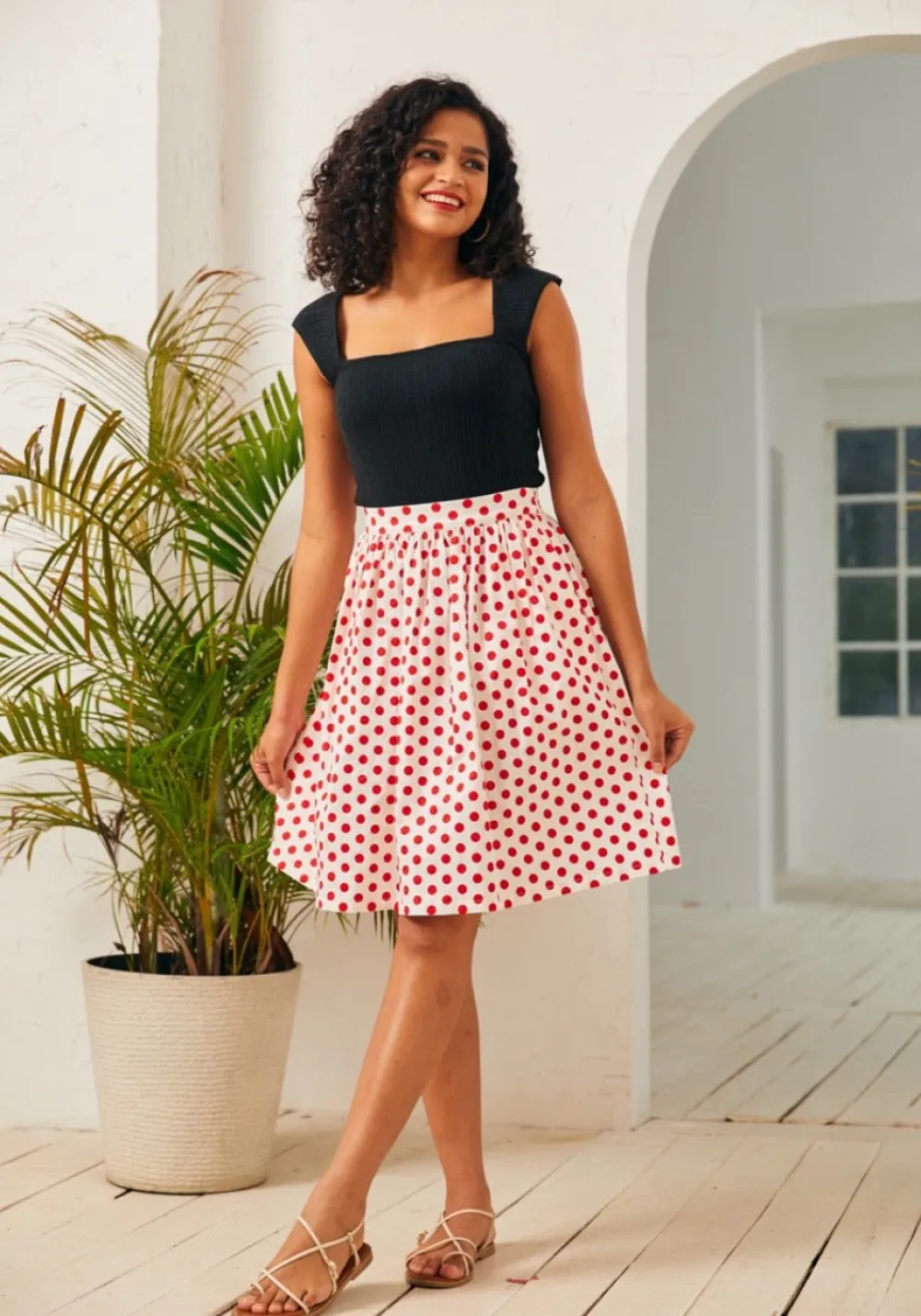 BTC More than Charming Skirt Red Dot Discount