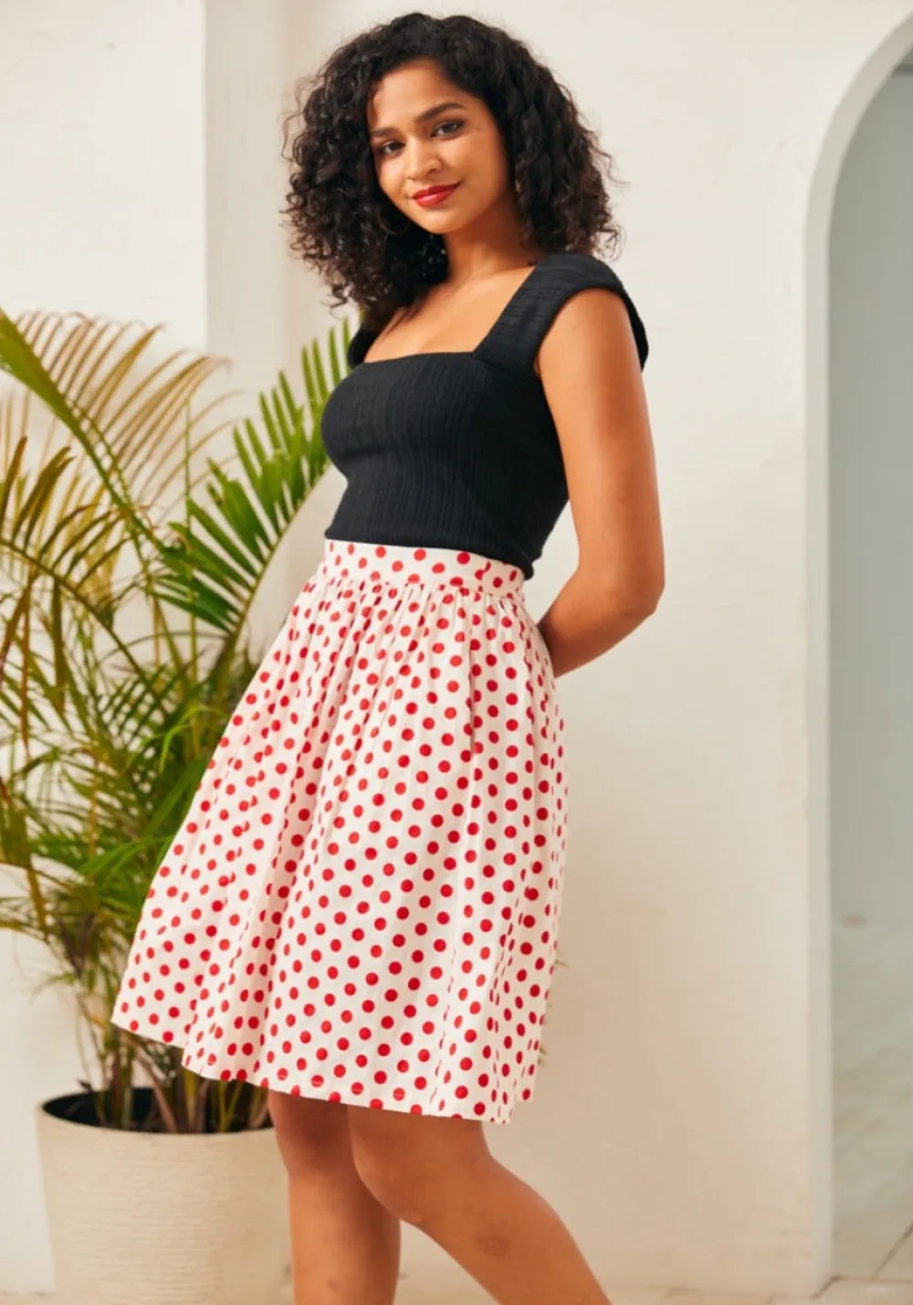 BTC More than Charming Skirt Red Dot Discount