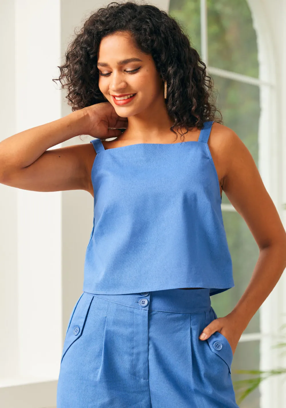 Morning Melody Top Denim Blue Sale