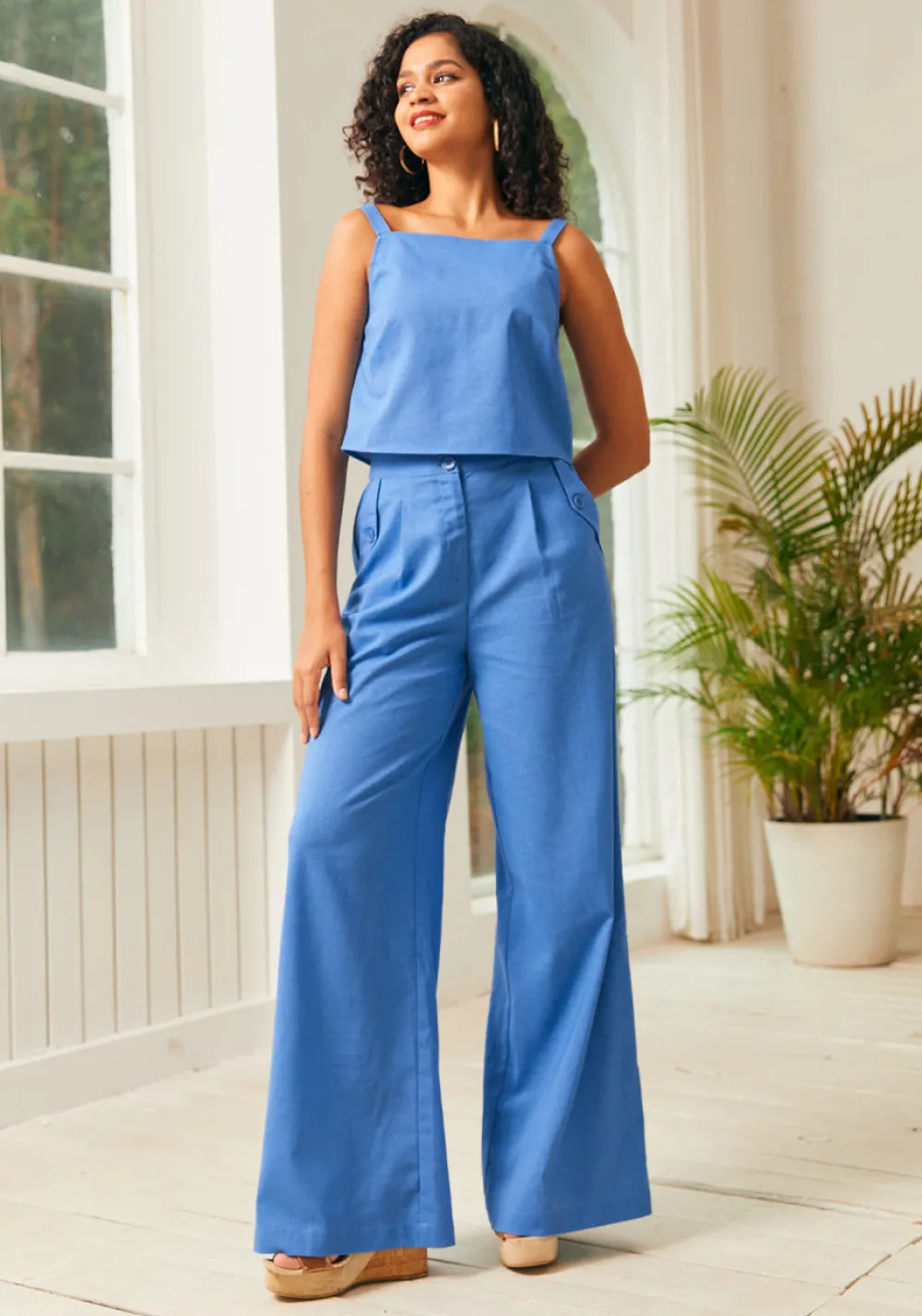 Morning Melody Top Denim Blue Sale