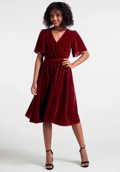 ModCloth Moves Like A Dance Midi Dress Red Velvet