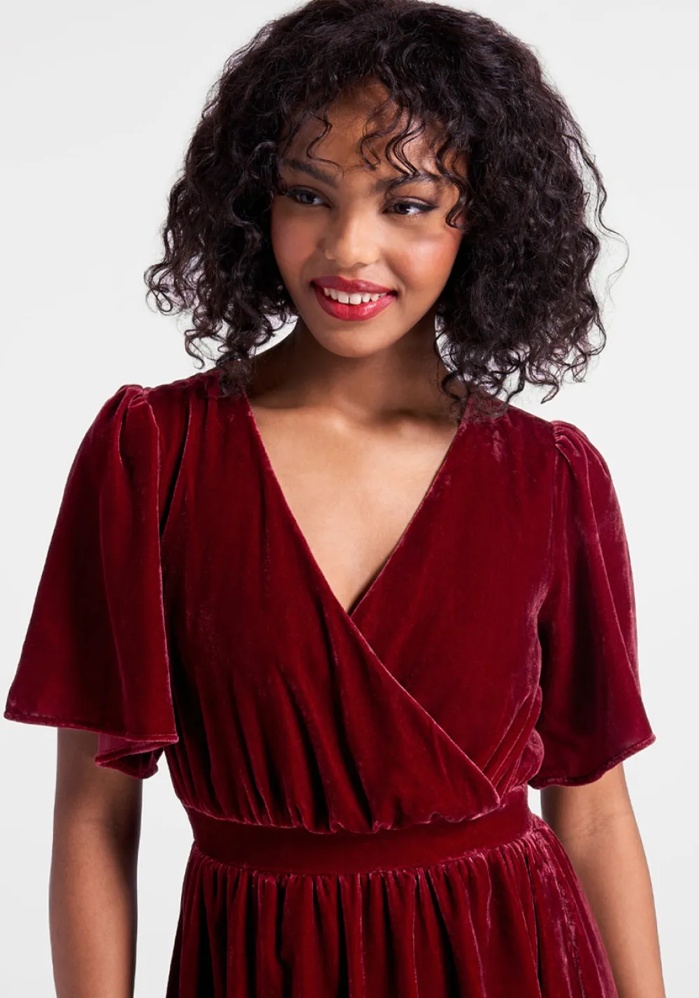 ModCloth Moves Like A Dance Midi Dress Red Velvet